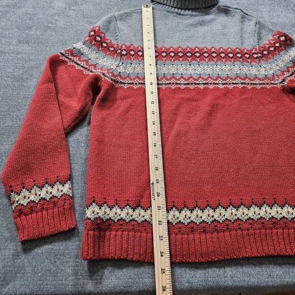 CC Hughes Sweater Women M Fair Isle Geo Turtleneck LS Wool Blend Preppy Boho VTG - Picture 6 of 11